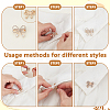 10Pcs 10 Styles Bowknot Shape Alloy ABS Plastic Pearl & Rhinestone Brooches for Backpack Clothes JEWB-GA0001-42-3