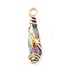Electroplated Raw Rough Natural Quartz Crystal Copper Wire Wrapped Pendants PALLOY-JF02414-01-3