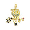 Brass Micro Pave Cubic Zirconia Pendants KK-H076-03G-1