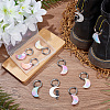 6Pcs 6 Style Moon Acrylic Pendant Shoe Charms HJEW-DR00002-4