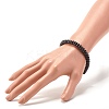 Black Coconut Shell Beads Stretch Bracelet BJEW-JB07353-3