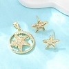 Brass Micro Pave Cubic Zirconia Pendant & Stud Earrings Sets for Women SJEW-F227-01D-G-1