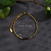 Natural Amethyst Beads Stretch Bracelets for Women Men PH6456-2-1