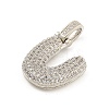 Brass Micro Pave Clear Cubic Zirconia Pendants KK-B099-01P-U-2