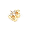 Brass Micro Pave Clear Cubic Zirconia Charms KK-Z151-18G-B-2