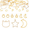 30Pcs 6 Styles Zinc Alloy Open Back Bezel Pendants FIND-TA0009-54-1