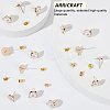 16Pcs 2 Size Brass Stud Earring Findings KK-AR0002-64-4
