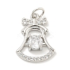Rack Plating Brass Micro Pave Clear Cubic Zirconia Pendants KK-B093-24P-1