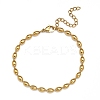 Ion Plating(IP) 304 Stainless Steel Oval Ball Chain Bracelets for Women X-BJEW-C046-01G-3