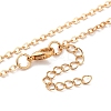 Brass Cable Chain Honeycomb Column Link Necklaces for Women LS-NJEW-U006-01KCG-3