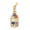 Brass Pave Cubic Zirconia Pendants KK-U062-62G-1