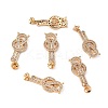 Brass Micro Pave Clear Cubic Zirconia Screw Eye Peg Bails Links Connectors KK-T062-89G-NF-5