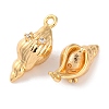 Brass Pendants With Clear Cubic Zirconia KK-S403-06G-2