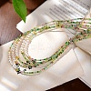 2MM Faceted Round Natural Green Tourmaline & Glass Pearl Beaded Necklaces for Women YX9478-2