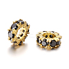 Brass with Cubic Zirconia European Beads ZIRC-L041-18C-1