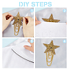 6Pcs 6 Style Star Hotfix Resin Rhinestone(Hot Melt Adhesive On the Back) DIY-PH0006-99-6
