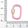 Oval Brass Micro Pave Clear Cubic Zirconia Screw Carabiner Clasps KK-B167-01B-02G-3
