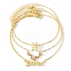 3Pcs Alloy Rhinestones Anklets AJEW-S083-01G-04-1