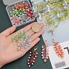 10Pcs 5 Colors Trumpet Flower Glass Pendant Decorations HJEW-CA0001-45-3