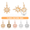 HOBBIEASY 5Pcs 5 Colors Brass Bead Cage Pendants KK-HY0001-57-2