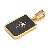 Rack Plating Brass Micro Pave Clear Cubic Zirconia North Star European Dangle Charms KK-U035-17G-03-2