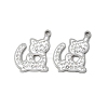 201 Stainless Steel Rhinestone Pendants STAS-V005-05P-01-1