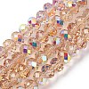 Electroplate Transparent Glass Beads Strands EGLA-A046-01B-22-1