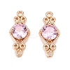 Brass Pave Faceted Glass Connector Charms FIND-T070-03F-1
