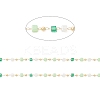 Faceted Cube Glass & Round Beaded Chains CHC-G018-03KCG-01-2