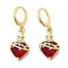 Heart Brass Brass Micro Pave Cubic Zirconia Hoop Earrings EJEW-P333-10B-G-4