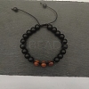 Natural Garnet Beaded Bracelet with 8mm Matte Stone LS-ZJ6492-3-1