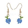 4 Pairs 4 Style Glass Seed Braided Flower Dangle Earrings EJEW-JE05022-5