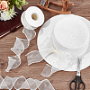5 Yards Organza Plastic Ribbon with Plastic Pearl Edged OCOR-WH0101-185F-4