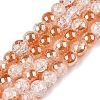 Electroplated Crackle Glass Beads Strands X-EGLA-N014-6mm-01-1