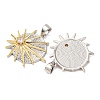 Brass Micro Pave Clear Cubic Zirconia Pendants KK-G543-10GP-04-2