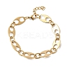 304 Stainless Steel Oval Link Chain Bracelets for Women Men BJEW-L720-03G-4