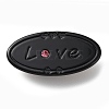 Oval with Word Love Resin Alligator Hair Clips PHAR-D015-01F-1