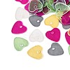 Spray Painted Natural Capiz Shell Heart Charms SHEL-K006-66-1