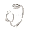 Non-Tarnish 304 Stainless Steel Open Cuff Ring LS-RJEW-Z026-05P-1