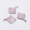 Natural Rose Quartz Pendants G-E442-02T-1