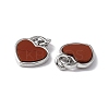 Natural Mixed Stone Heart Charms G-G977-05P-4