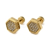 304 Stainless Steel with Rhinestone Stud Earrings for Women EJEW-G364-09G-1