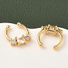 Brass Pave Clear Cubic Zirconia Circular/Horseshoe Barbell Nose Rings EJEW-D337-18A-G-3