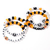 4Pcs Spooky Halloween Acrylic & Glass Beaded Stretch Bracelets EK3057-1-3