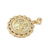 Brass Micro Pave Cubic Zirconia Pendants KK-S337-09G-B-2