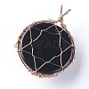 Natural Obsidian & Carnelian Big Pendants G-G771-B02-3