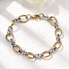 304 Stainless Steel Oval Link Chain Bracelets for Women BJEW-D377-01A-2