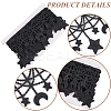 5Yards Moon Star Polyester Lace Trim OCOR-GF0004-06-6