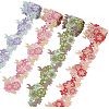 4 Yards 4 Colors Polyester Flower Lace Ribbon OCOR-PH0004-47-1