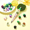 21Pcs 21 Colors Silicone Focal Beads SIL-CJ0002-03-6
